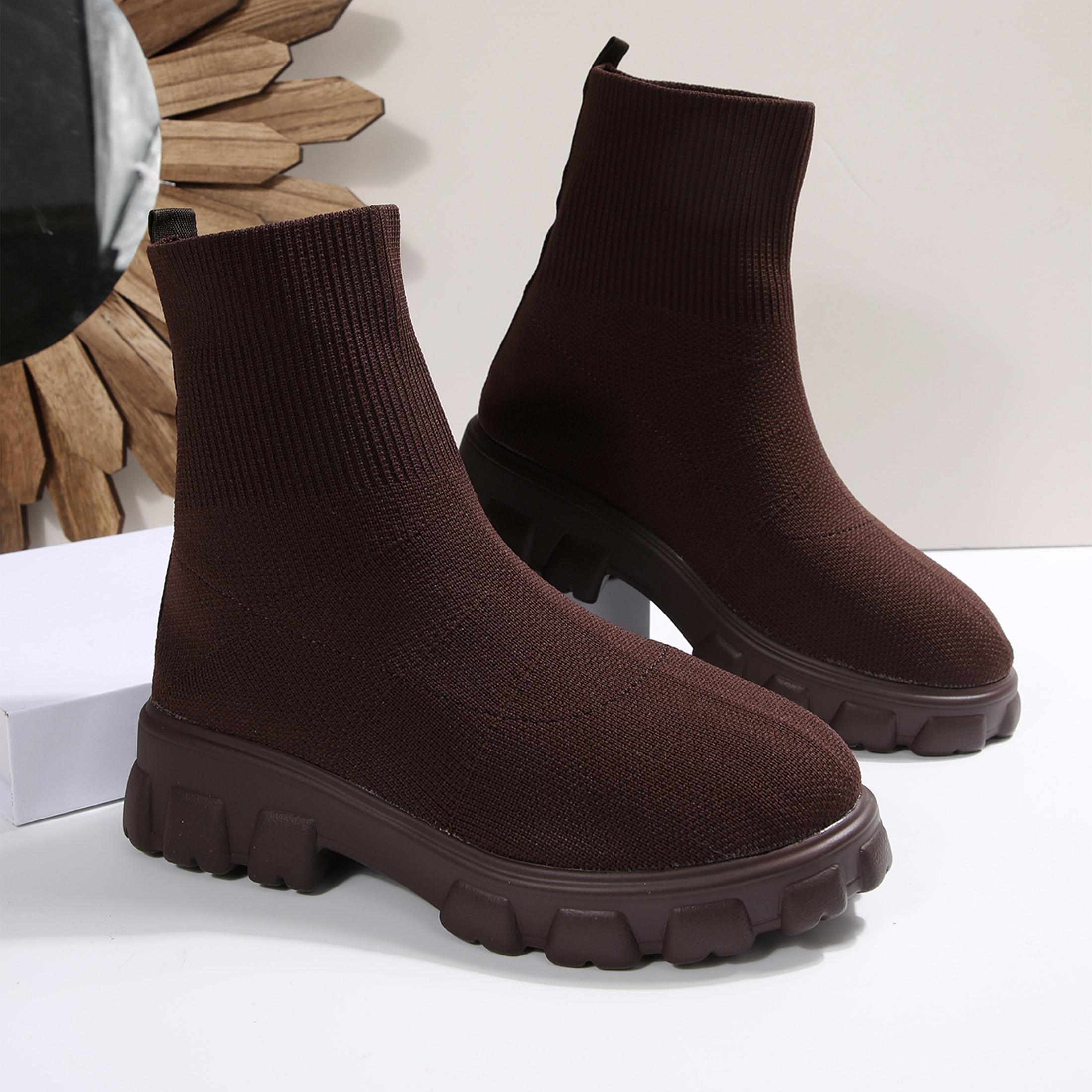 No Show Sock Women - รองเท้าบูทข้อสั้นสำหรับผู้หญิง สวมใส่สบาย หัวมน แบบสวม ยืดหยุ่น นุ่ม