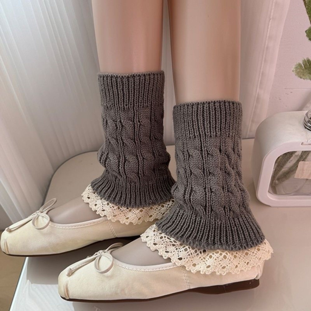 ปลอกขาถักลายลูกไม้สไตล์วินเทจ  - Boot Sock Slouchy บทวิจารณ์และราคา