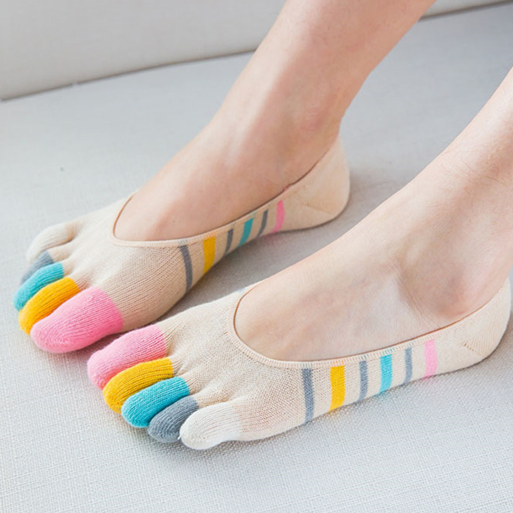 5 คู่ ถุงเท้าโยคะห้านิ้วสำหรับ - Invisibility Sock Loafer บทวิจารณ์และราคา