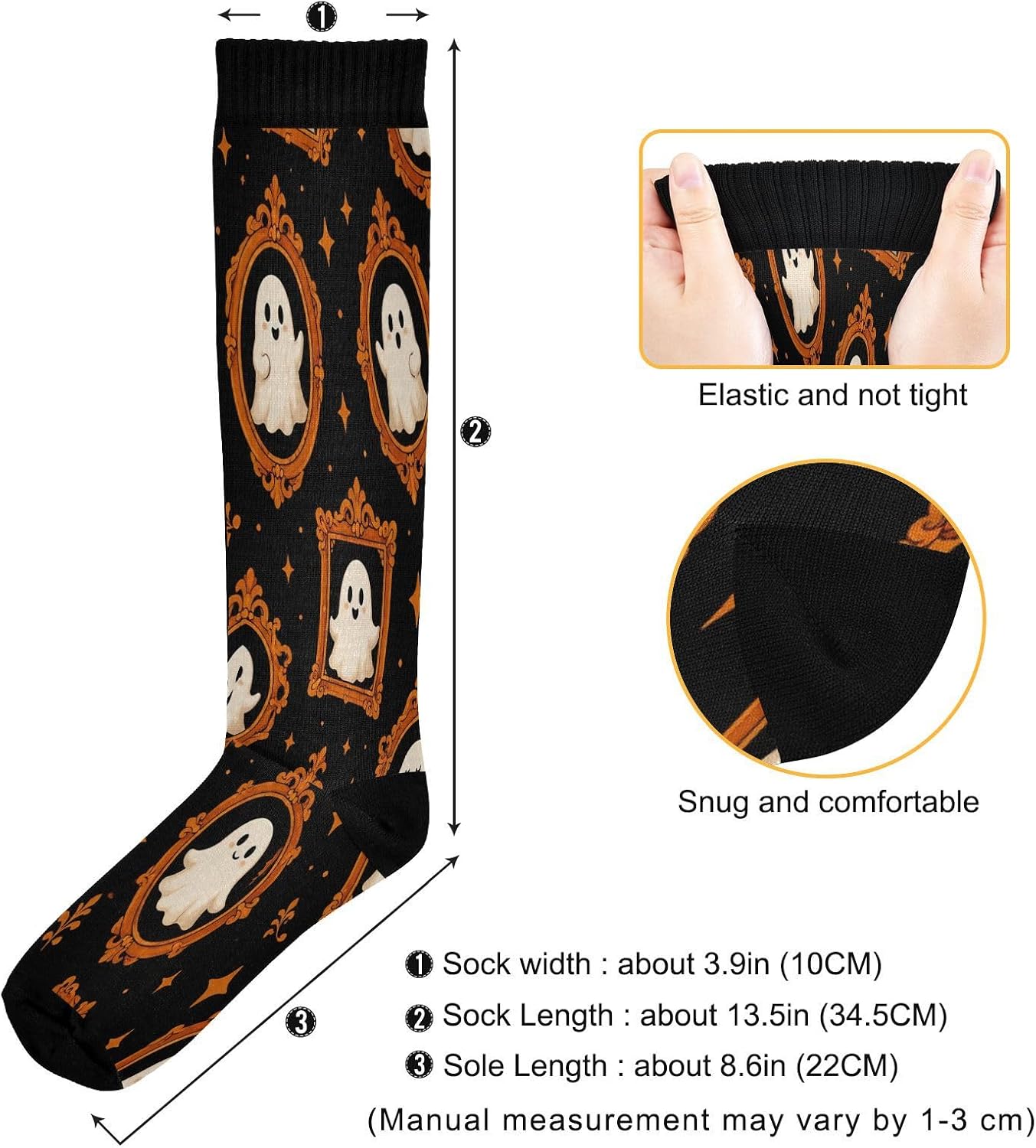 ถุงเท้าบีบอัดลายฮาโลวีนสำหรับผ - Knee High Sock Women บทวิจารณ์และราคา